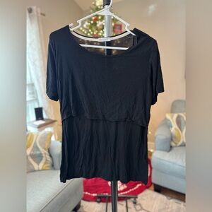 Breastfeeding Black Short Sleeve Top